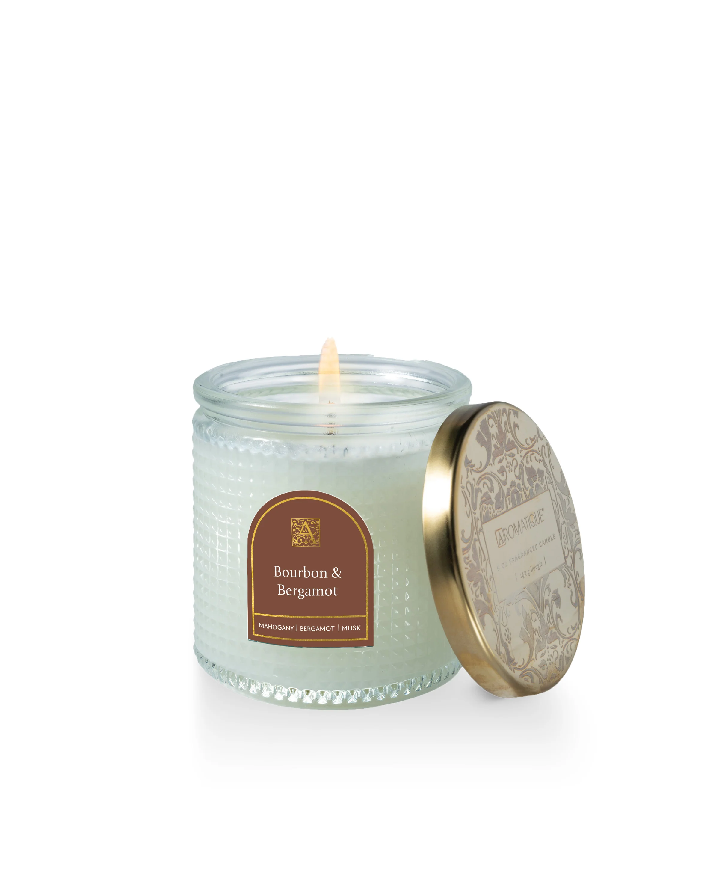 Bourbon & Bergamot - Textured Glass Candle