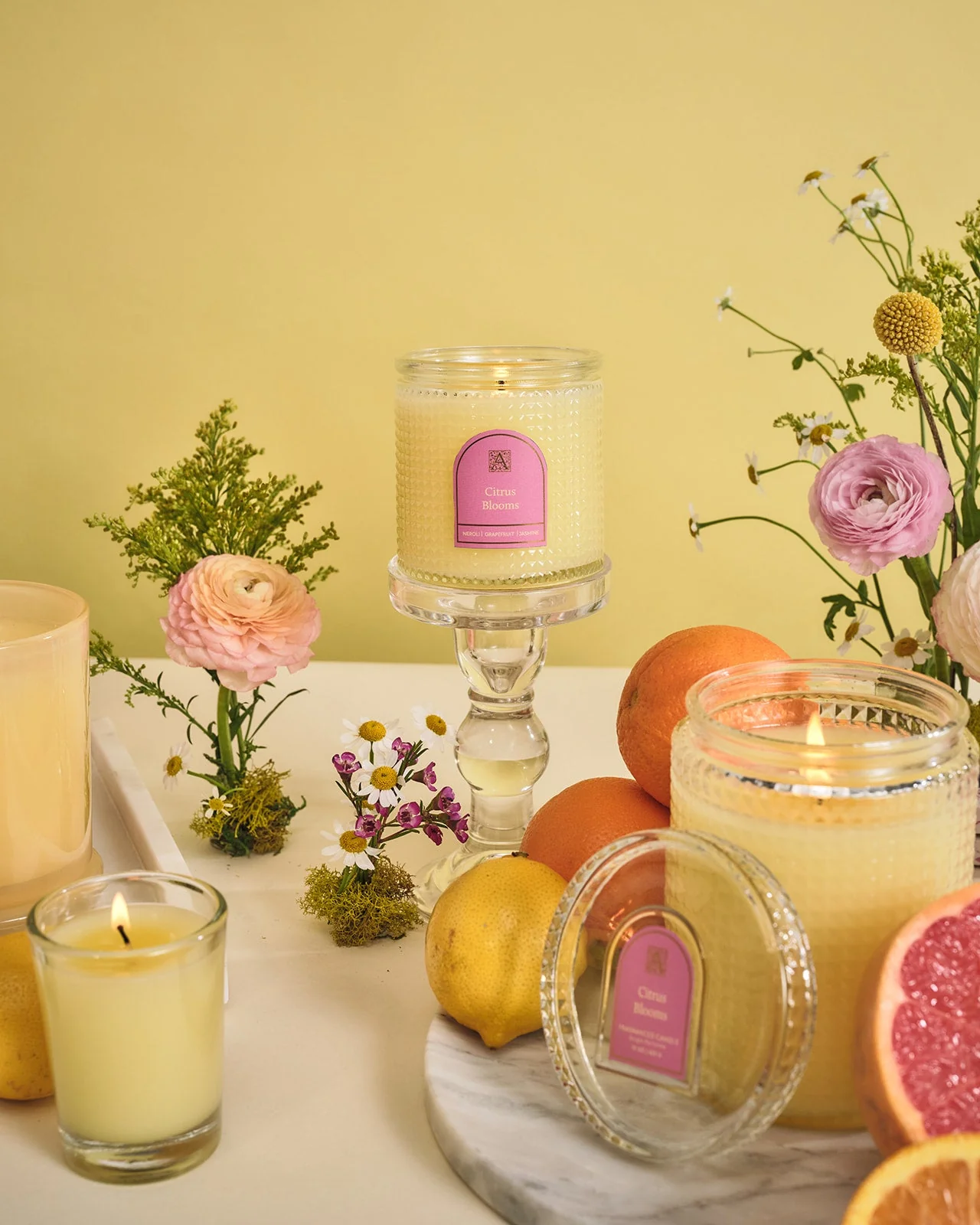 Citrus Blooms - Textured Glass Candle - Image 3