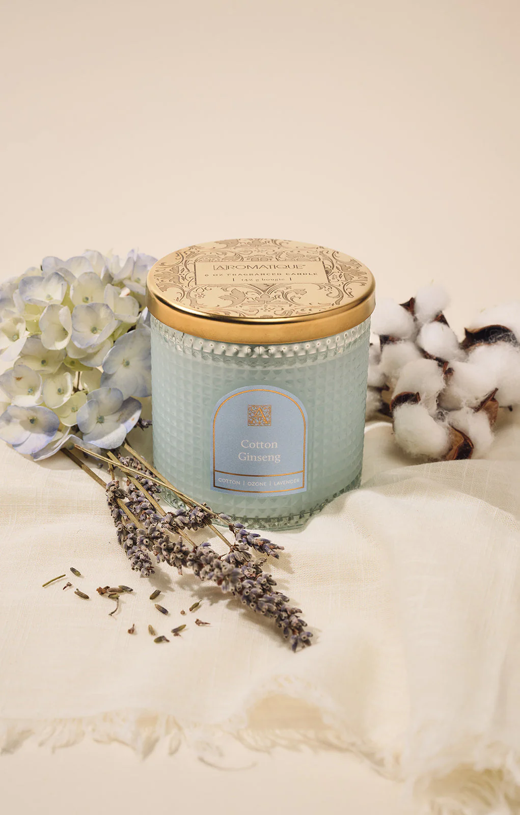 Cotton Ginseng - Textured Glass Candle - Image 2