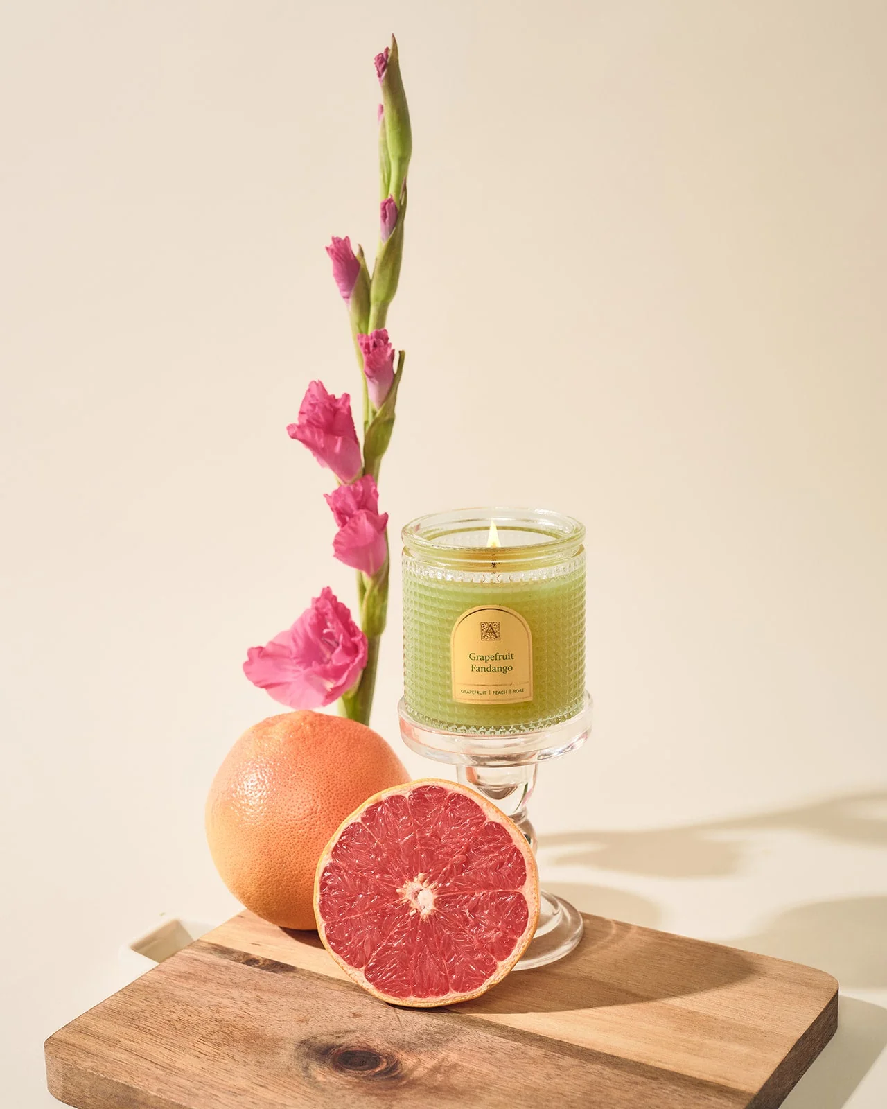 Grapefruit Fandango - Textured Glass Candle - Image 2
