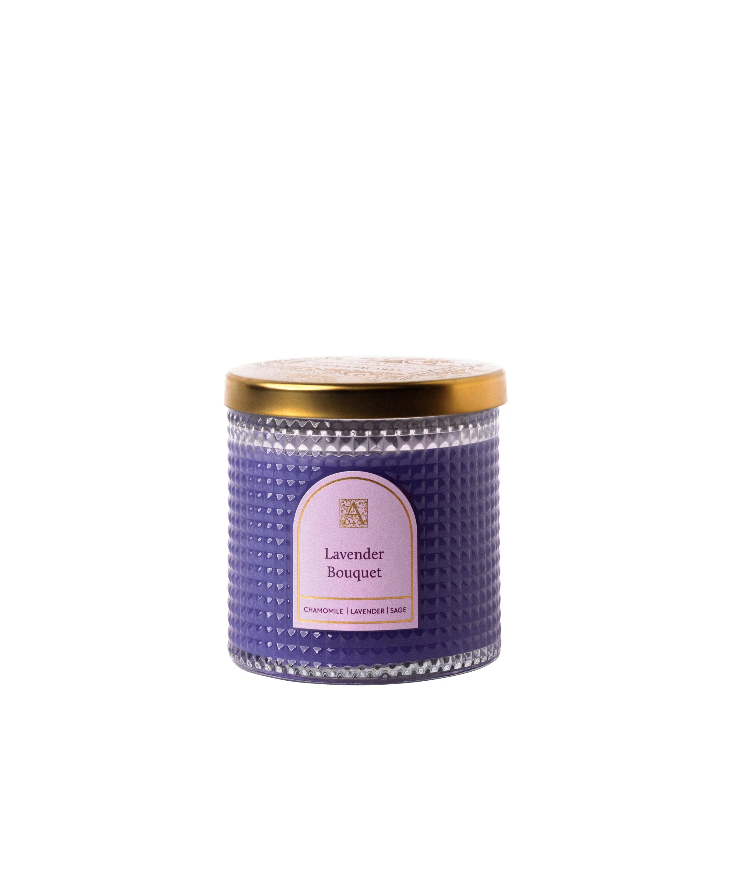 Lavender Bouquet - Elegant Essentials - Textured Glass Candle - Image 2