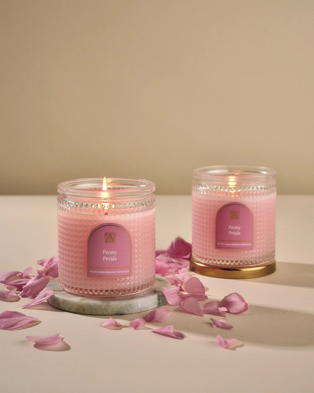 Peony Petals - Elegant Essentials - Textured Glass Candle - Image 2