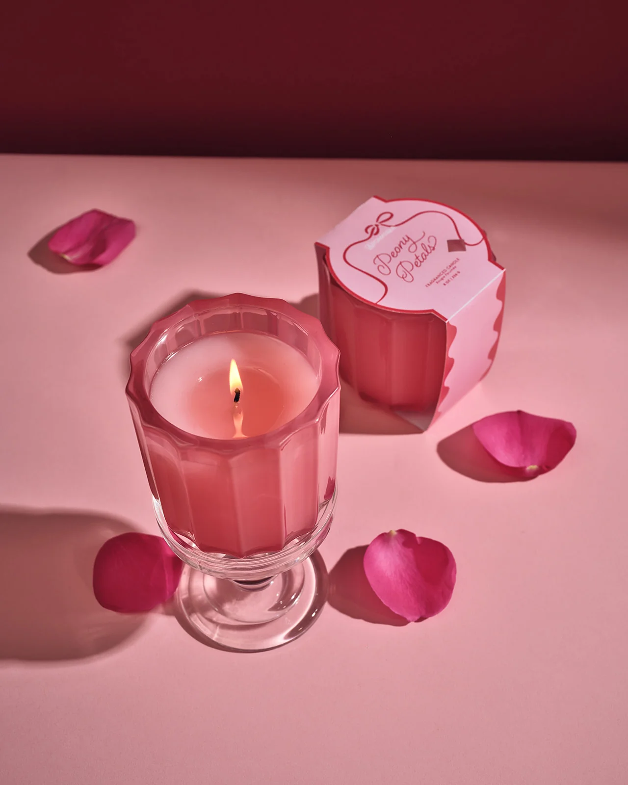 Peony Petals - Ribbed Glass Candle - Image 2