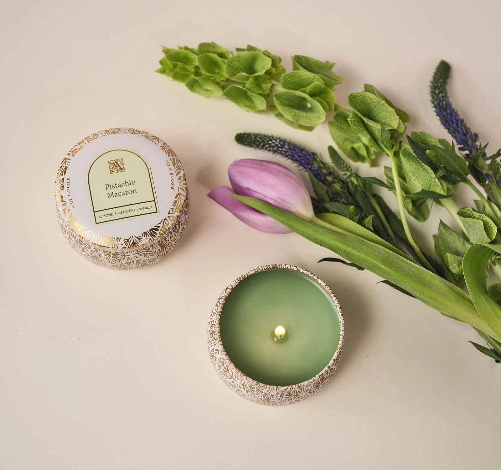 Pistachio Macaron - Tin Candle - Image 2