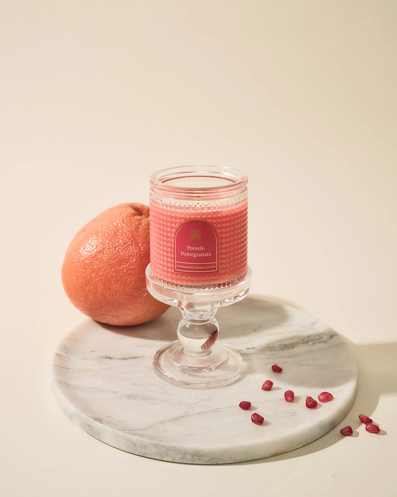 Pomelo Pomegranate - Textured Glass Candle - Image 2