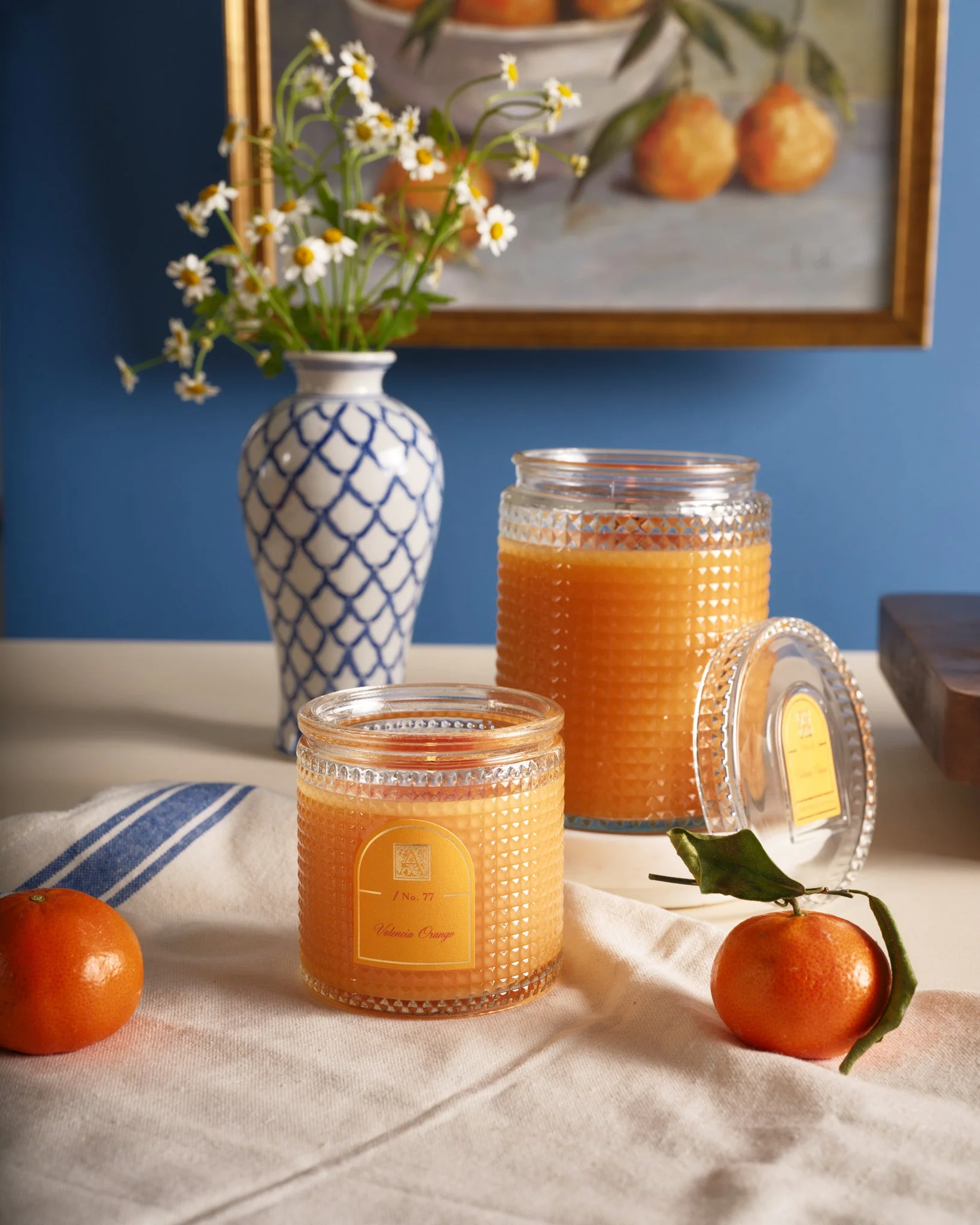 Valencia Orange - 15oz Textured Glass Candle with Lid - Image 2